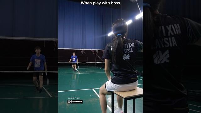 When boss said wanna play badminton but don't wanna move When boss said wanna play badminton but don't wanna move