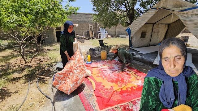 Grandma's garden life innovation: using spring water for washing Grandma's garden life innovation: using spring water for washing