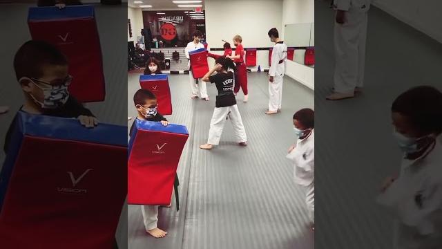Karate kids practicing their sparring drills - kids martial arts classes in wayne, pa Karate kids practicing their sparring drills - kids martial arts classes in wayne, pa