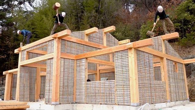 How to build a beautiful wooden house. amazing woodworkers teamwork! How to build a beautiful wooden house. amazing woodworkers teamwork!