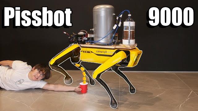 Teaching a robot dog to pee beer Teaching a robot dog to pee beer