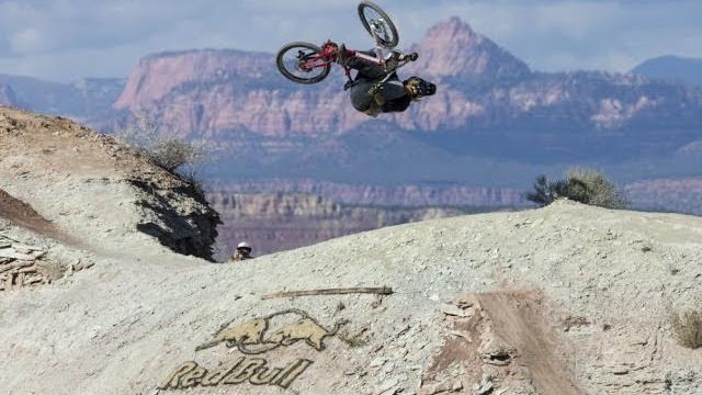 Huge mtb backflip over a 72 ft canyon gap Huge mtb backflip over a 72 ft canyon gap