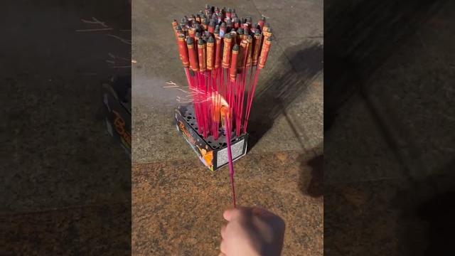 100 firecracker rockets #fireworks #mrboombaam #shorts 100 firecracker rockets #fireworks #mrboombaam #shorts