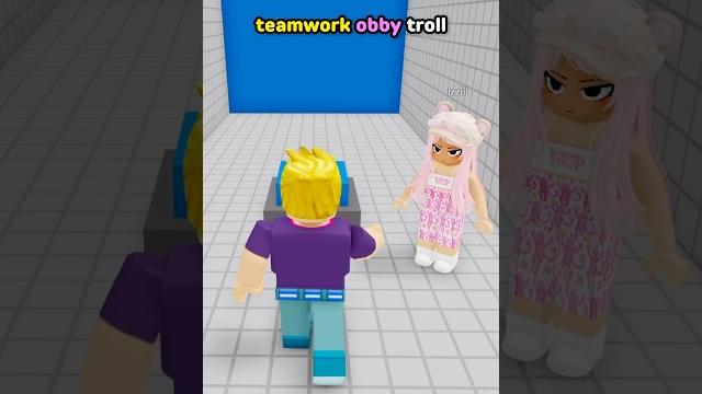 Teamwork obby troll in roblox Teamwork obby troll in roblox