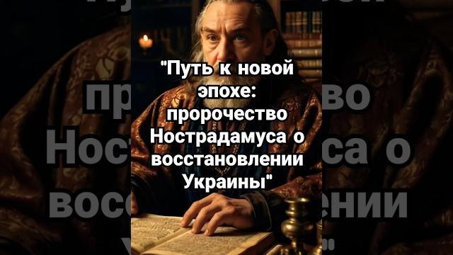 "путь к новой эпохе: пророчество нострадамуса о восстановлении украины"... #украина #нострадамус "путь к новой эпохе: пророчество нострадамуса о восстановлении украины"... #украина #нострадамус