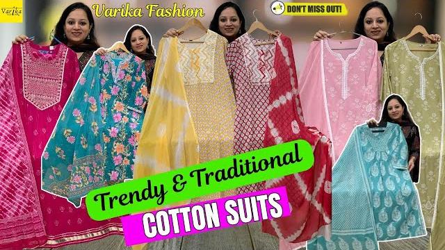 Premium cotton suit on sale on pure cotton suits for summer wear pure cotton suits at varika fashion Premium cotton suit on sale on pure cotton suits for summer wear pure cotton suits at varika fashion