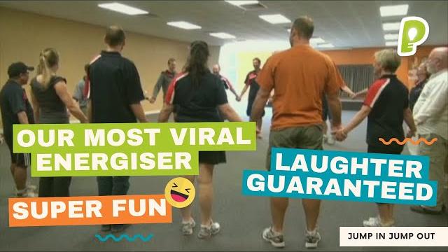Group energiser, warm-up, fun game - jump in jump out | playmeo Group energiser, warm-up, fun game - jump in jump out | playmeo