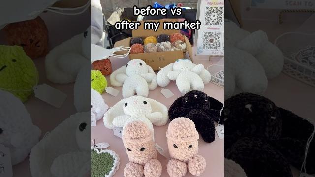 Sold so much!! #crochet #trending #amigurumi #handmadeseller #marketvlog #beforeandafter #fyp #cute Sold so much!! #crochet #trending #amigurumi #handmadeseller #marketvlog #beforeandafter #fyp #cute