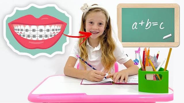 Nastya learns how important it is for children to wear braces Nastya learns how important it is for children to wear braces