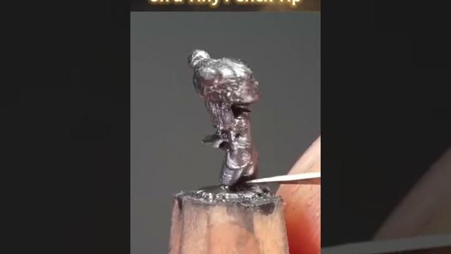 Incredible! young artist sculpts ne zha on a pencil tip - with naked eye | amazing chinese #shorts Incredible! young artist sculpts ne zha on a pencil tip - with naked eye | amazing chinese #shorts