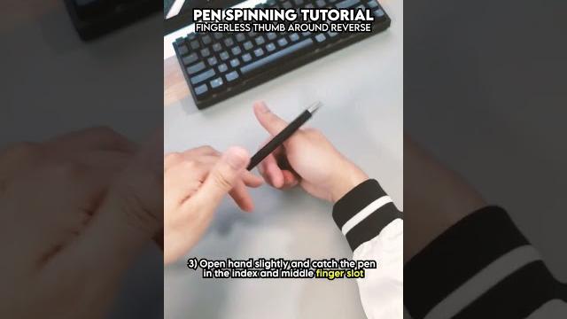 Fingerless thumb around reverse pen spinning tutorial ⏪ Fingerless thumb around reverse pen spinning tutorial ⏪