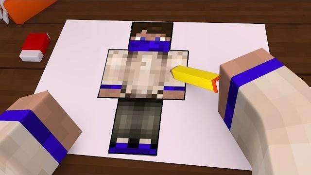Нарисовал себя внутри майнкрафта!! - раскраска в minecraft Нарисовал себя внутри майнкрафта!! - раскраска в minecraft
