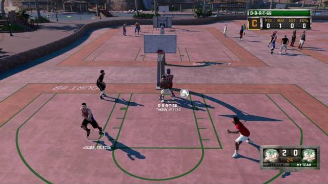 Lucky center full court shot Lucky center full court shot