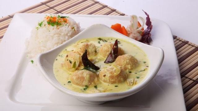 Butter milk onion pakoda curry Butter milk onion pakoda curry