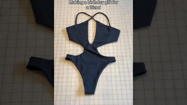 Sewing a sexy black one-piece for my friends birthday gift! order this style on my website #sewing Sewing a sexy black one-piece for my friends birthday gift! order this style on my website #sewing