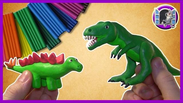 Динозавры - лепим из пластилина | dinosaur from clay Динозавры - лепим из пластилина | dinosaur from clay