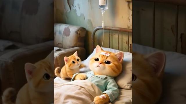 Little cat's mother is sick #shorts #shortvideo Little cat's mother is sick #shorts #shortvideo