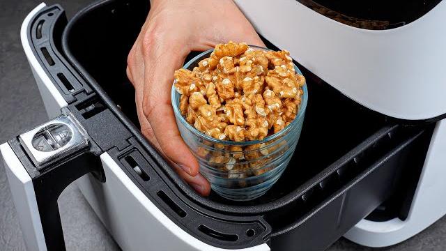 Put the walnuts in the air fryer and this happens… Put the walnuts in the air fryer and this happens…