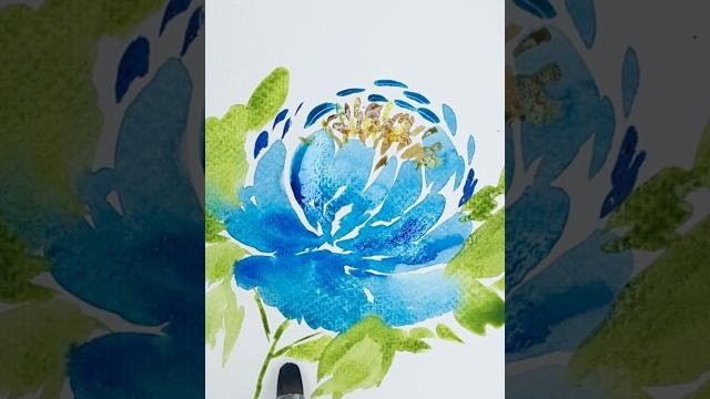 Who believes in blue peonies?! more loose and dreamy watercolor florals for beginners. #shorts Who believes in blue peonies?! more loose and dreamy watercolor florals for beginners. #shorts