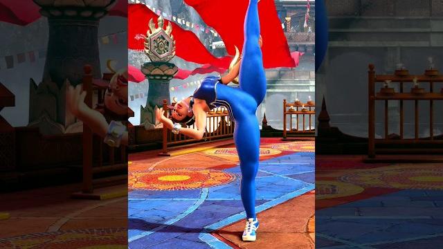 Chun-li doing juri's win pose Chun-li doing juri's win pose
