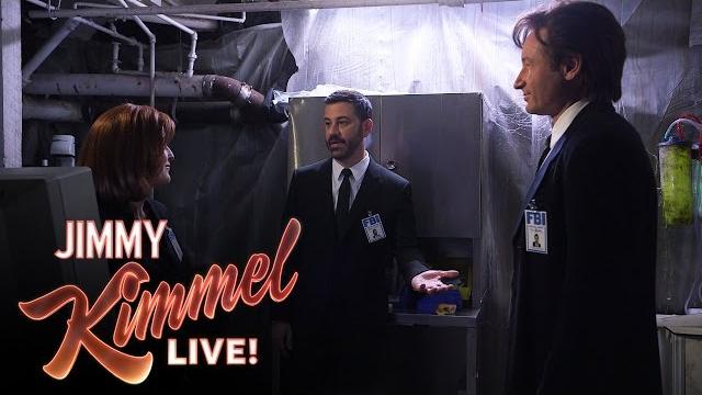 Mulder, scully and jimmy kimmel in the x-files Mulder, scully and jimmy kimmel in the x-files