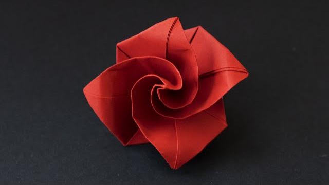 Easy origami rose / simple paper flower Easy origami rose / simple paper flower