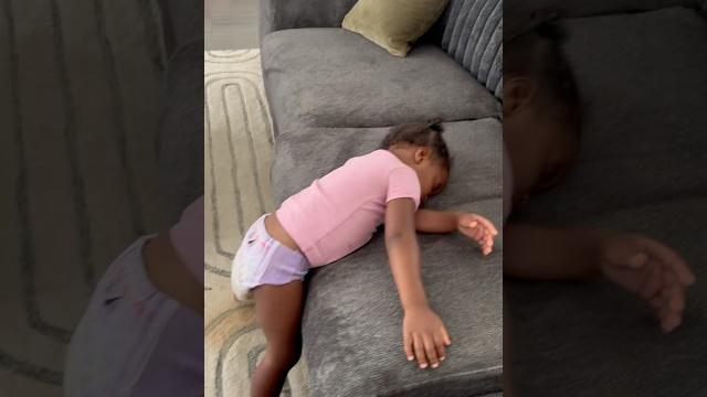 Dad and daughters catch little sister sleep standing up #shorts Dad and daughters catch little sister sleep standing up #shorts