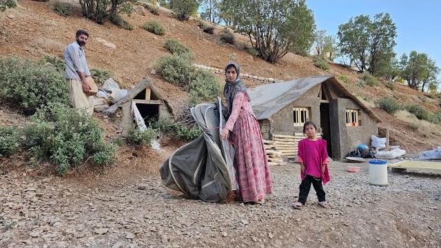 Iranian nomads: final completion inside the shelter and farewell to life in a mountain tent Iranian nomads: final completion inside the shelter and farewell to life in a mountain tent