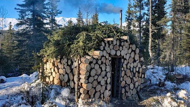 Building & camping in a bushcraft log cabin in the alaskan bush Building & camping in a bushcraft log cabin in the alaskan bush