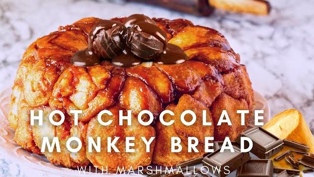 Hot chocolate monkey bread with marshmallows || stuffed monkey bread || marshmallows monkey bread Hot chocolate monkey bread with marshmallows || stuffed monkey bread || marshmallows monkey bread