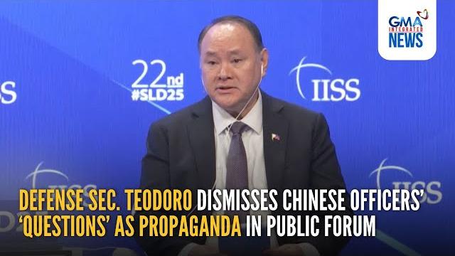 Teodoro dismisses chinese officers' 'questions' as propaganda in public forum | gma integrated news Teodoro dismisses chinese officers' 'questions' as propaganda in public forum | gma integrated news