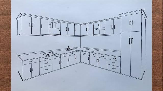 How to draw a kitchen in 2-point perspective How to draw a kitchen in 2-point perspective