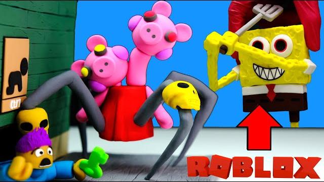 Piggy spider vs sponge - roblox clay art Piggy spider vs sponge - roblox clay art