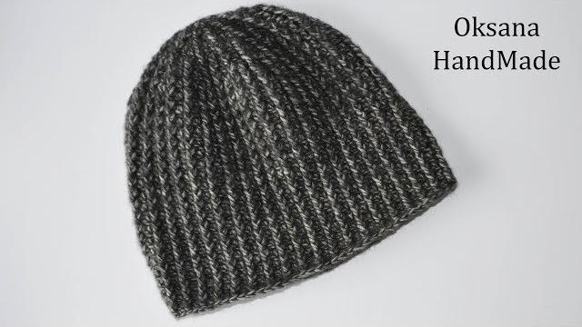Мужская шапка крючком за один вечер. men's hat crochet Мужская шапка крючком за один вечер. men's hat crochet