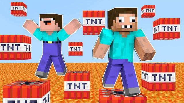 Нуб и про проходят паркур из тнт в майнкрафт ! нубик и троллинг ловушка в minecraft дак плей Нуб и про проходят паркур из тнт в майнкрафт ! нубик и троллинг ловушка в minecraft дак плей