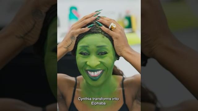 Cynthia turns into elphaba from wicked movie Cynthia turns into elphaba from wicked movie