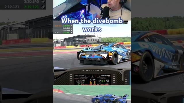 When the divebomb works #racing #autoracing #simracing #iracing #gt3 #mclaren720s #spa #moza When the divebomb works #racing #autoracing #simracing #iracing #gt3 #mclaren720s #spa #moza