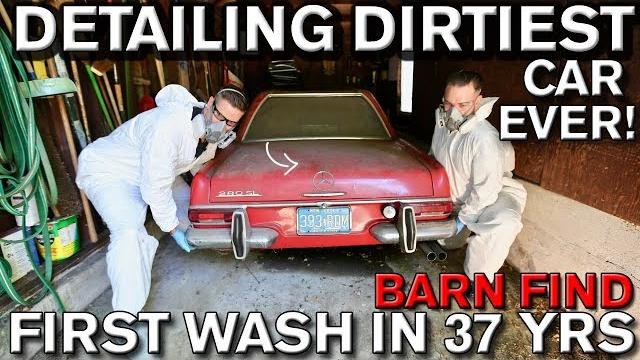 Detailing dirtiest car ever! first wash in 37 years mercedes 280 sl Detailing dirtiest car ever! first wash in 37 years mercedes 280 sl