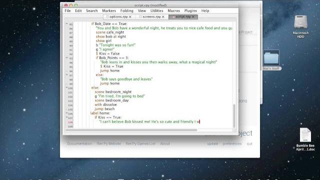 Renpy tutorial: if statements/points Renpy tutorial: if statements/points