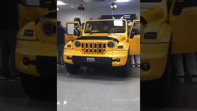#viral world first mahindra thar roxx yellow colour and yellow interiorshowroomentry #short#tranding #viral world first mahindra thar roxx yellow colour and yellow interiorshowroomentry #short#tranding