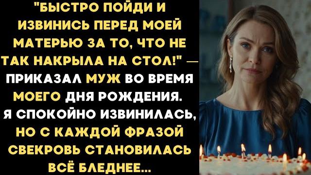 Быстро извинись перед моей матерью за то, что не так накрыла на стол! — приказал муж... Быстро извинись перед моей матерью за то, что не так накрыла на стол! — приказал муж...