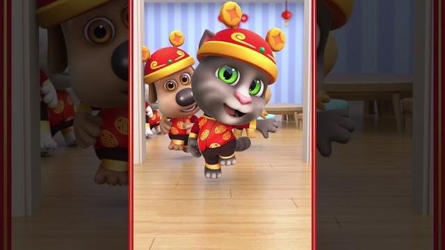 Lunar new year dance talking tom #shorts Lunar new year dance talking tom #shorts
