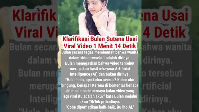 Klarifikasi bulan sutena usai viral video 1 menit 14 detik #bulansutena #bulansutenaviral #shorts Klarifikasi bulan sutena usai viral video 1 menit 14 detik #bulansutena #bulansutenaviral #shorts