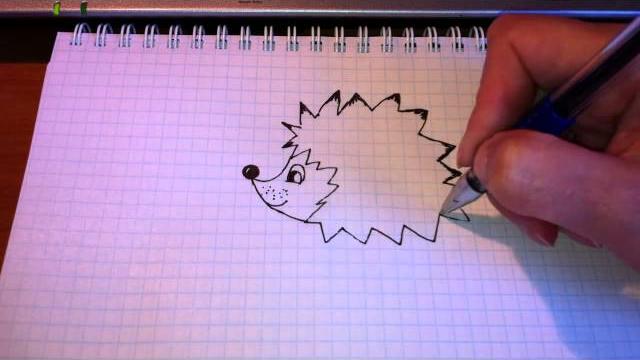 Как нарисовать ежика / простые рисунки ежик Как нарисовать ежика / простые рисунки ежик