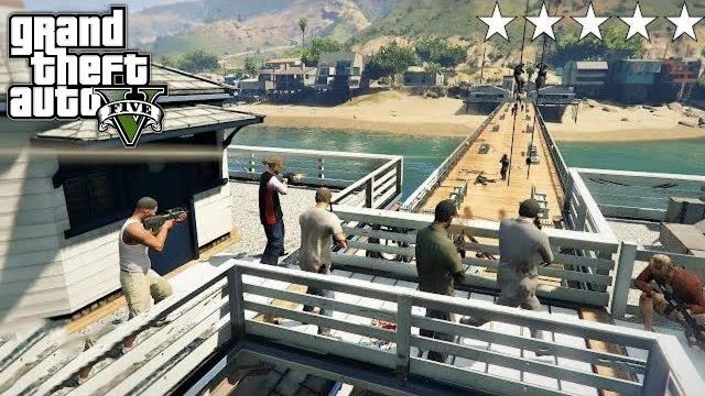 Gta 5 - franklin, lamar, michael, trevor, ron and wade's five star cop battle/escape Gta 5 - franklin, lamar, michael, trevor, ron and wade's five star cop battle/escape