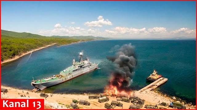Successive explosions in desantnaya bay where russia’s pacific fleet and warehouses are located Successive explosions in desantnaya bay where russia’s pacific fleet and warehouses are located