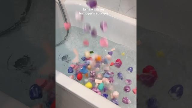Sponge bath party #shorts #makeup #teen Sponge bath party #shorts #makeup #teen