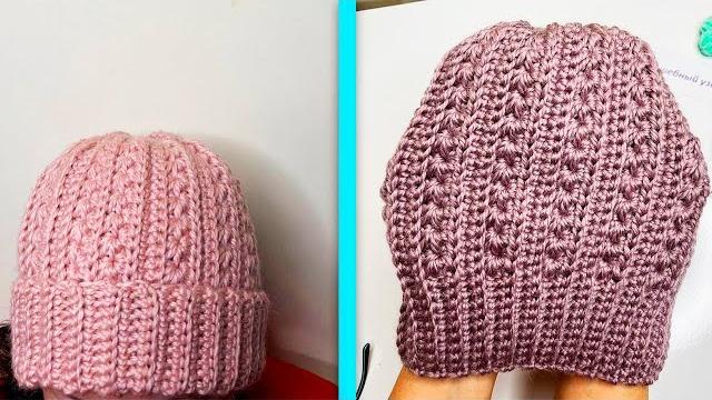 Женская шапочка крючком. Женская шапочка крючком.