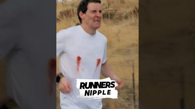 Men use nipple covers while running Men use nipple covers while running