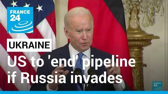Biden vows to 'end' nord stream 2 pipeline if russia invades ukraine • france 24 english Biden vows to 'end' nord stream 2 pipeline if russia invades ukraine • france 24 english